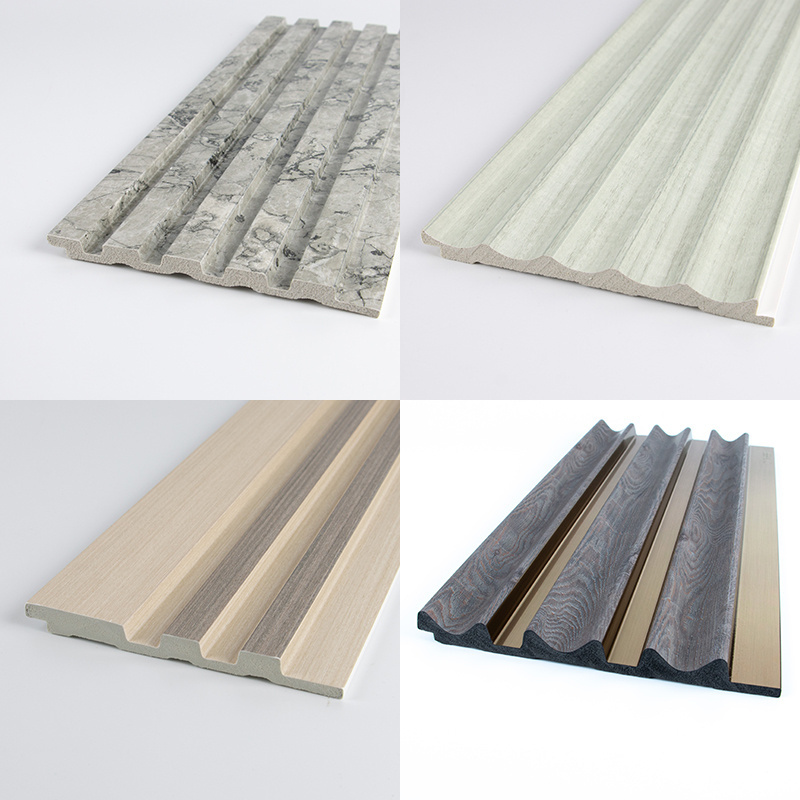 Fluted Acoustic 3D Marble Ps Stone Wpc  Pvc Paneling for Walls Textured Wall Panels Modern Wall Paneling Sheets