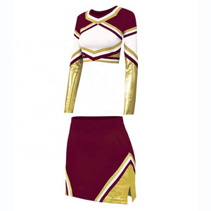 New Arrival Factory Made Women Reversible Latest Style Long Sleeve Cheerleading Uniform