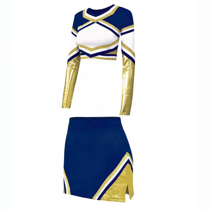 New Arrival Factory Made Women Reversible Latest Style Long Sleeve Cheerleading Uniform