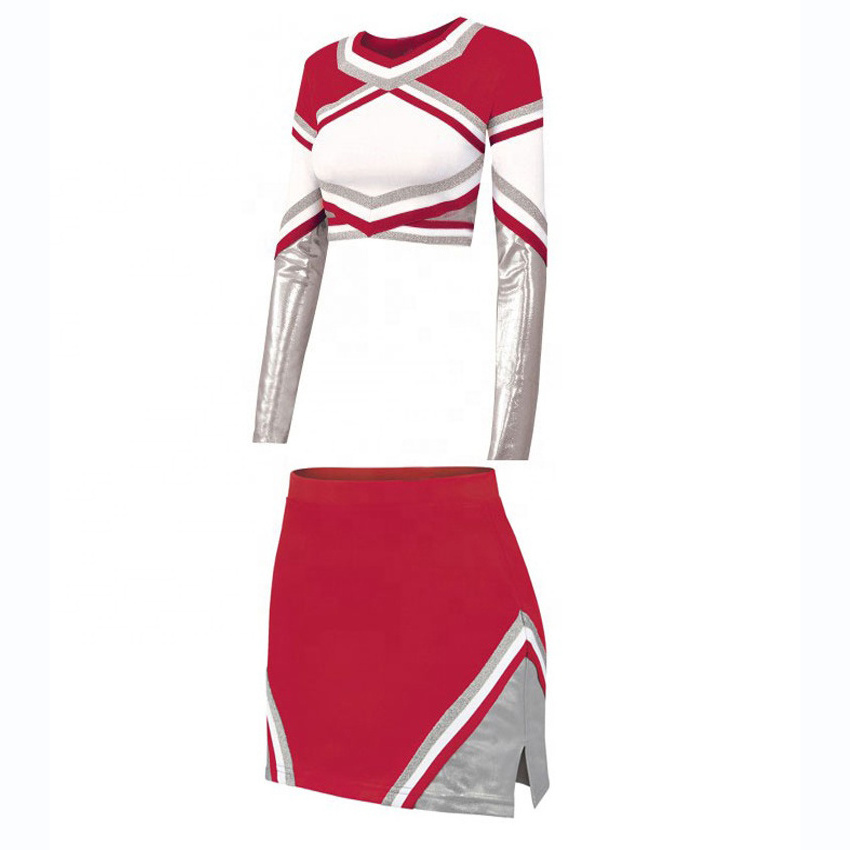 New Arrival Factory Made Women Reversible Latest Style Long Sleeve Cheerleading Uniform