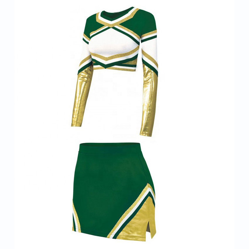 New Arrival Factory Made Women Reversible Latest Style Long Sleeve Cheerleading Uniform