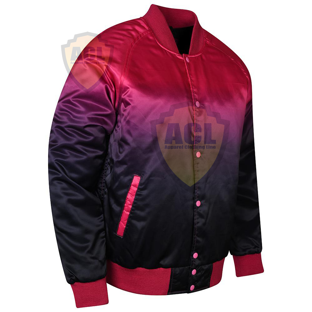 Wholesale price plus size satin varsity jacket for unisex hot selling jacket by apparel clothing line oem service varsity jacket