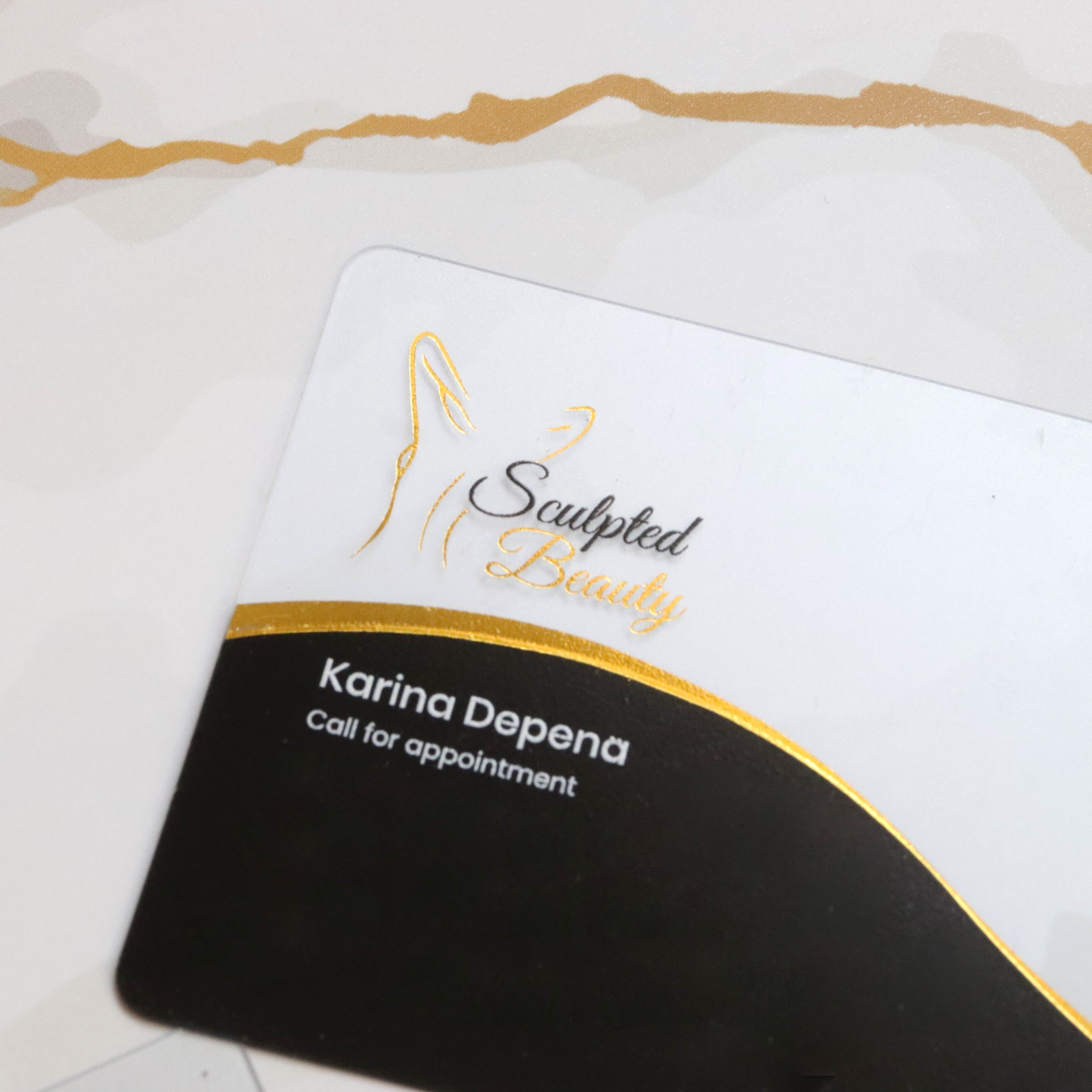 Custom brand name printing pvc card metallic gold foil plastic card pvc frosted business card