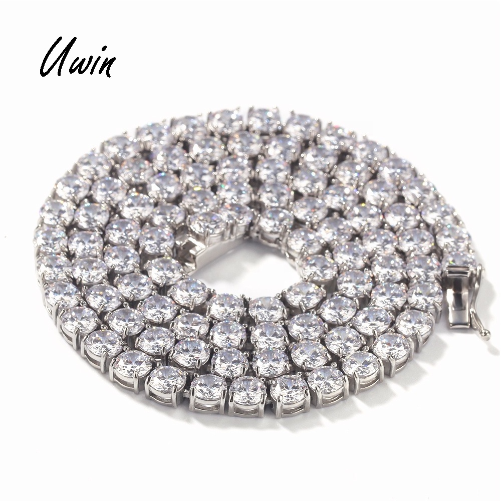 Hip Hop Stainless Steel AAAA Grade Iced Out CZ Tennis Chain Mens Women Necklace