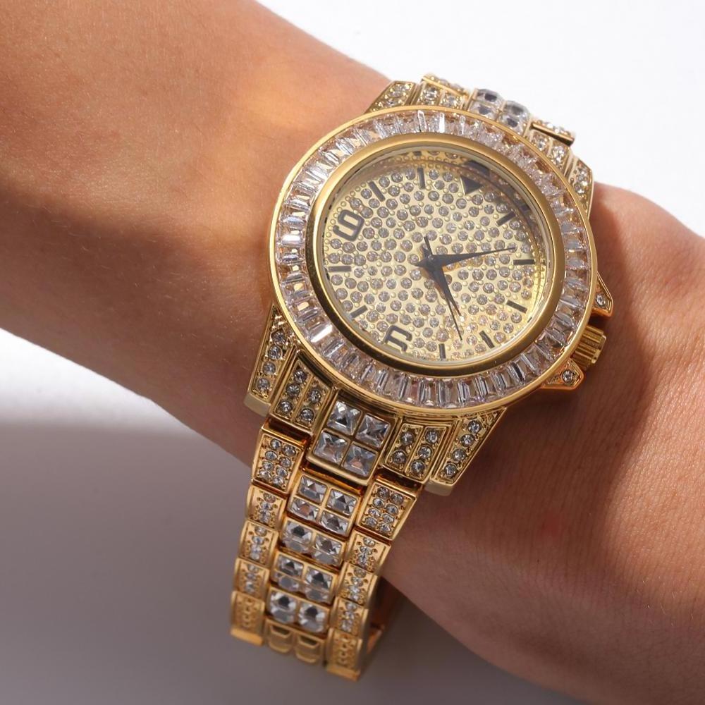 High Quality Iced Out Branded Watches for Men Hip Hop Gold Bling Bling Wrist Watch