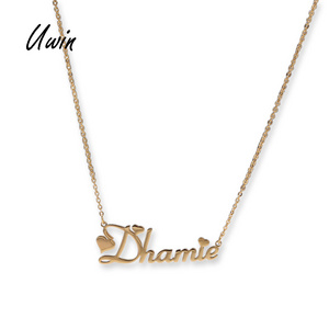 New Fashion Stainless Steel Name Plate Pendant Choker Letter Number Zodiac Custom Necklaces Hip Hop Jewelry