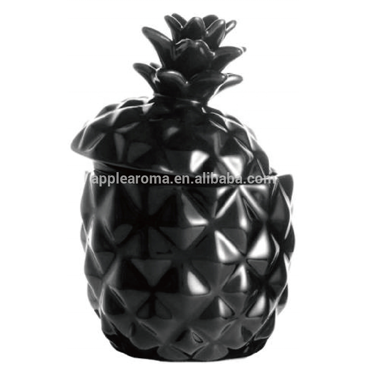 mini pineapple scented candle in colored pineapple ceramic holder pineapple candle with fragrance oil