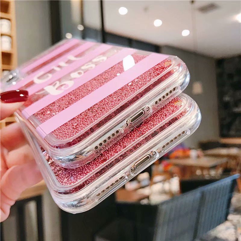 Good Quality Pink Color Glitter Liquid Water Phone Case for iPhone 8 8 plus 7 7 PLUS