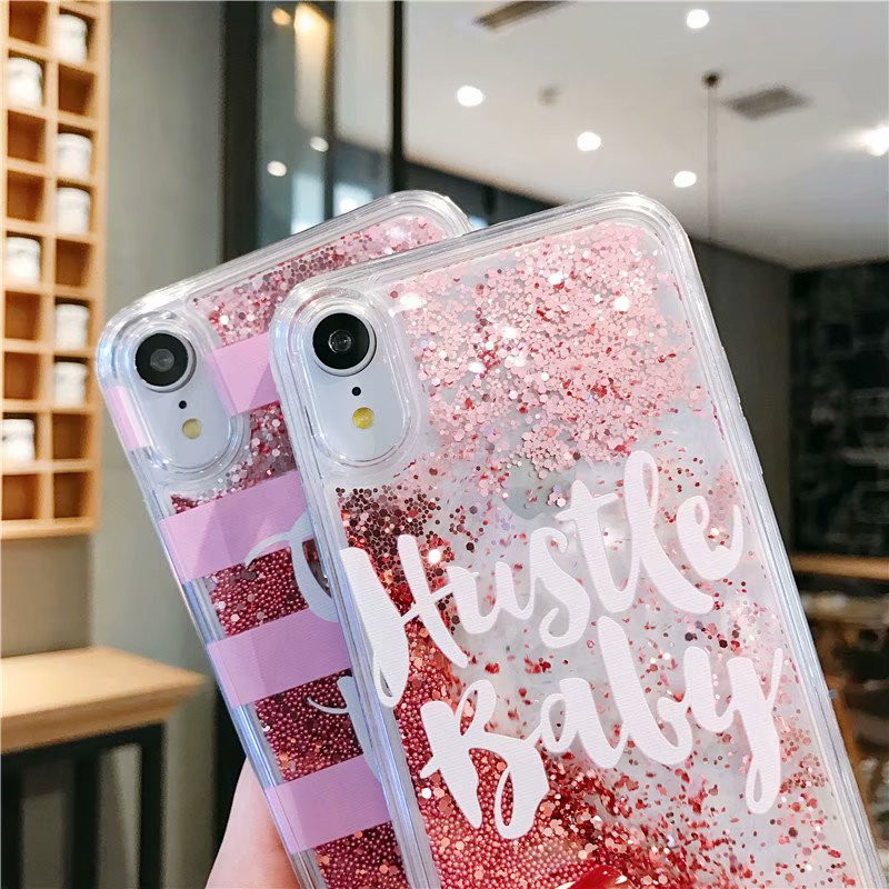 Good Quality Pink Color Glitter Liquid Water Phone Case for iPhone 8 8 plus 7 7 PLUS