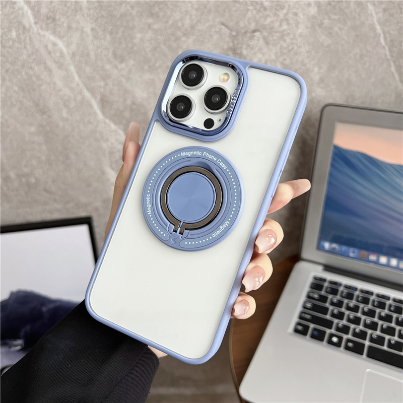 finger ring metal camera protector cases for iphone 11 12 13 pro max for iphone 15 phone case with magnetic invisible stand