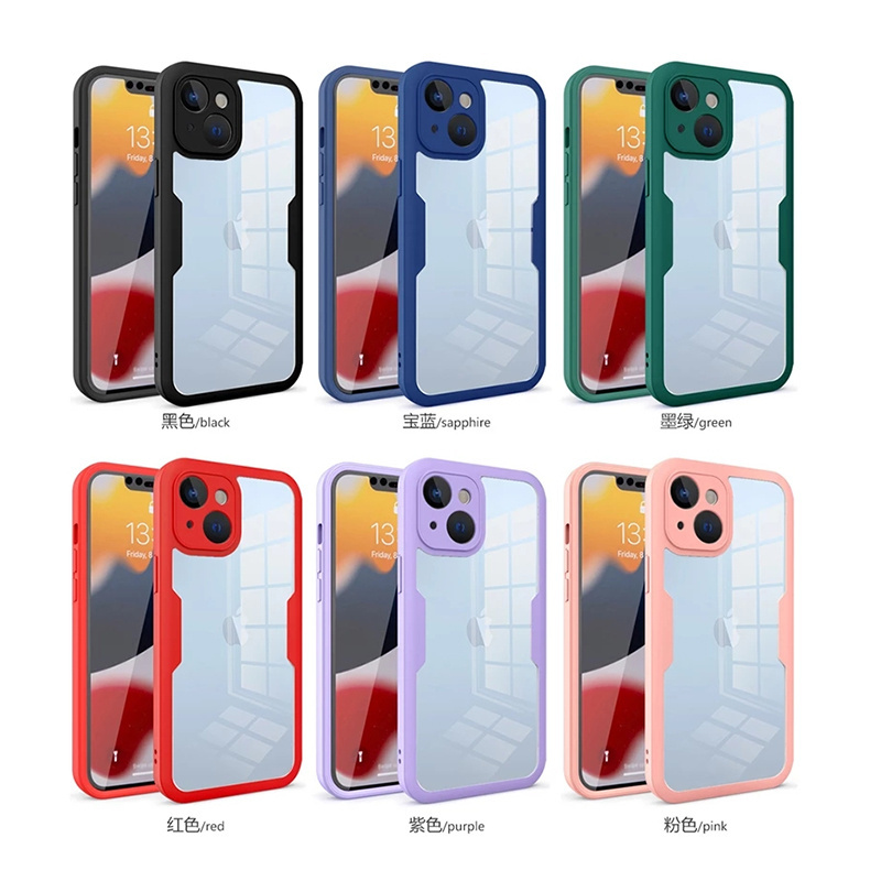 bulk tpu pc clear bright color full cover case for iphone 14 13 xs max xr,for iphone 15 pro max case screen guard