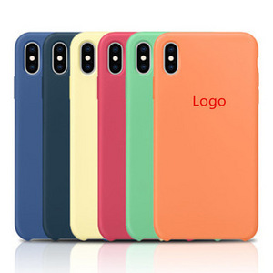 For iPhone XR Silicone Case with Logo and Package, Shockproof 3 Side Cover Silicone Cell Phone Cover for iPhone X XS XS Max 7 8