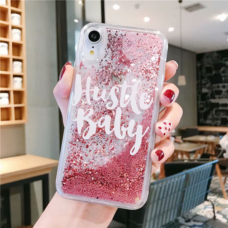 Good Quality Pink Color Glitter Liquid Water Phone Case for iPhone 8 8 plus 7 7 PLUS