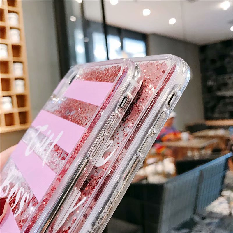 Good Quality Pink Color Glitter Liquid Water Phone Case for iPhone 8 8 plus 7 7 PLUS