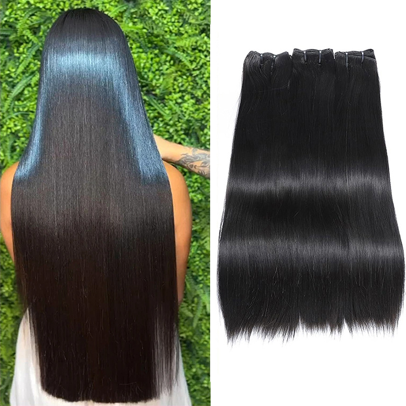 Super Double Drawn Virgin Hair Raw Indian Hair Human Hair Weave Bundles Bone Straight Wholesale Vendors 100% Remy Natural Color