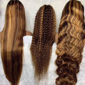 Piano Color Body Wave Lace Front Wigs Highlight Ombre Human Hair Honey Blonde Colored Virgin Brazilian Lace Wigs For Black Women