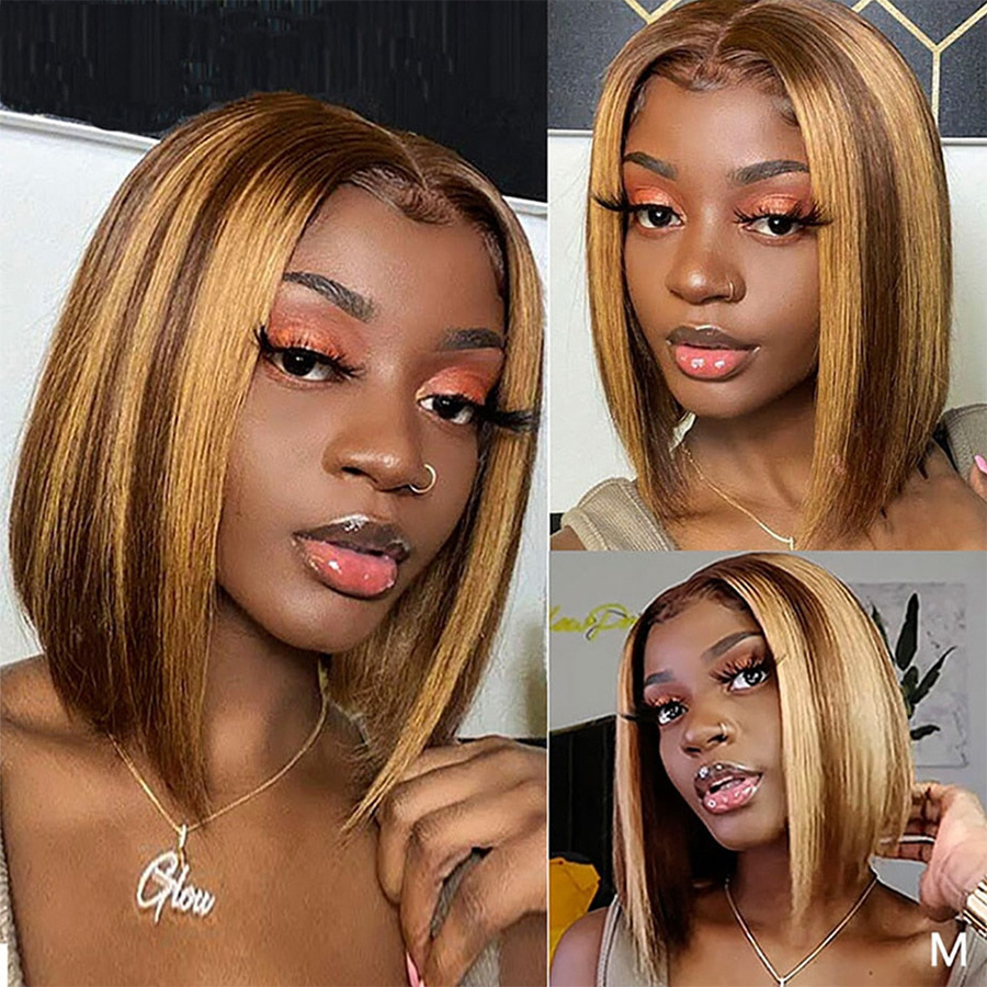 Piano Color Body Wave Lace Front Wigs Highlight Ombre Human Hair Honey Blonde Colored Virgin Brazilian Lace Wigs For Black Women