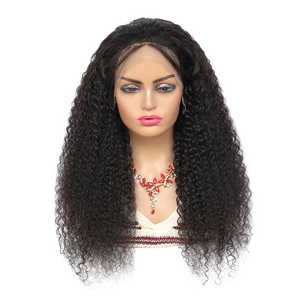 Wholesale Raw Mongolian Curly Hair 150% Density 13x4 Lace Frontal Wigs For Black Women Virgin Human Hair Afro Kinky Curly Wig