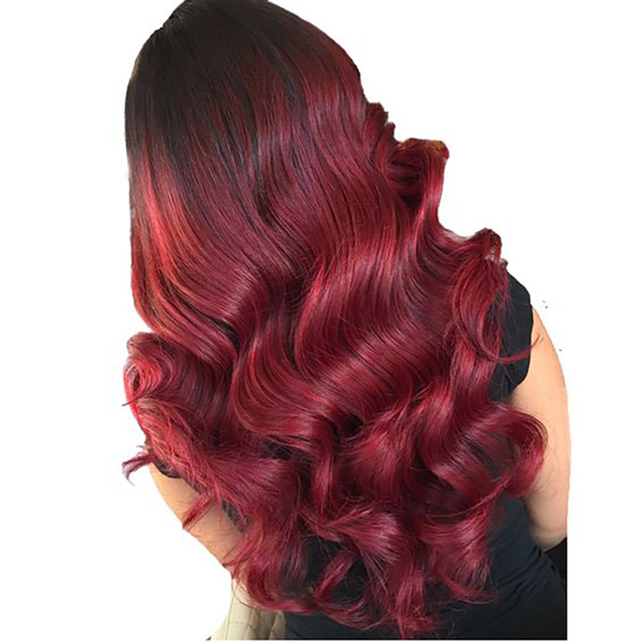 Apple Girl Dropshipping Wholesale Humain Hair Lace Wigs Color 99J Red Body Wave Pre Plucked With Baby Hair 13x4 Lace Front Wigs