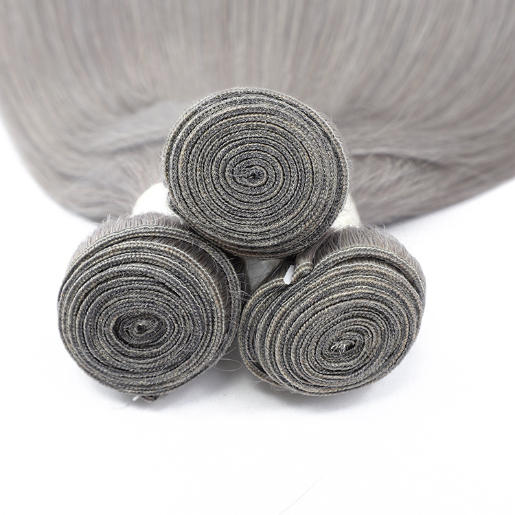 Grey Bundles 100% Remy Brazilian Hair Bulk Weave Bundle Virgin Hair Extensions Grey Human Hair For Braiding Wholesale Price