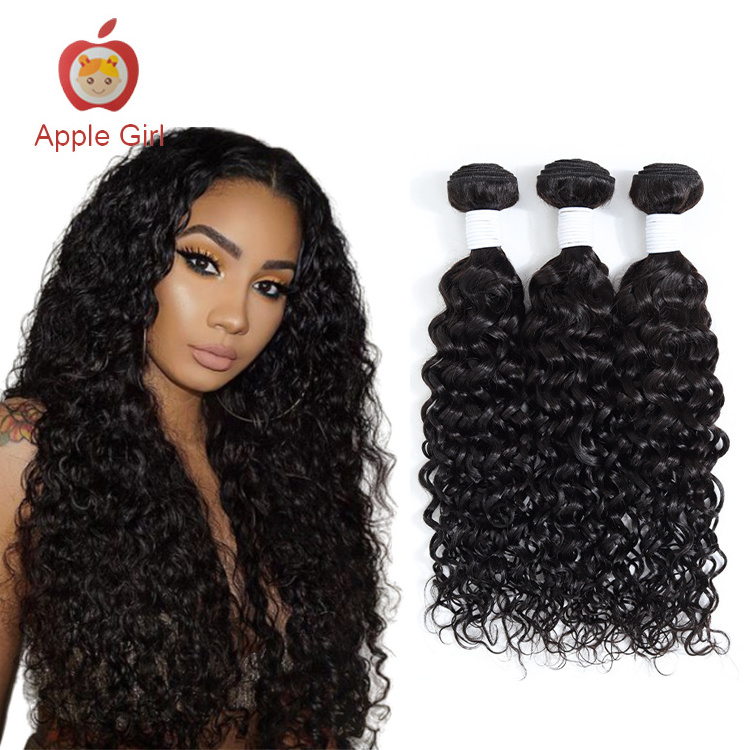 Mink Brazilian Hair Weave Bundles With Lace Closure 100 Human Hair Kinky Curly Water Wave Hair Bundles With Lace Frontal Closure