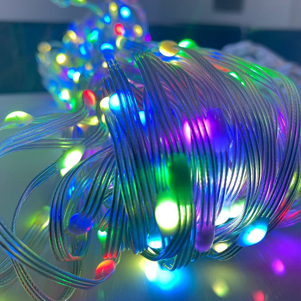 Smart APP Control LED Curtain Lights Outdoor 20x2M 400 Pixels RGB String Copper Fairy Christmas Decoration LED Curtain Lights