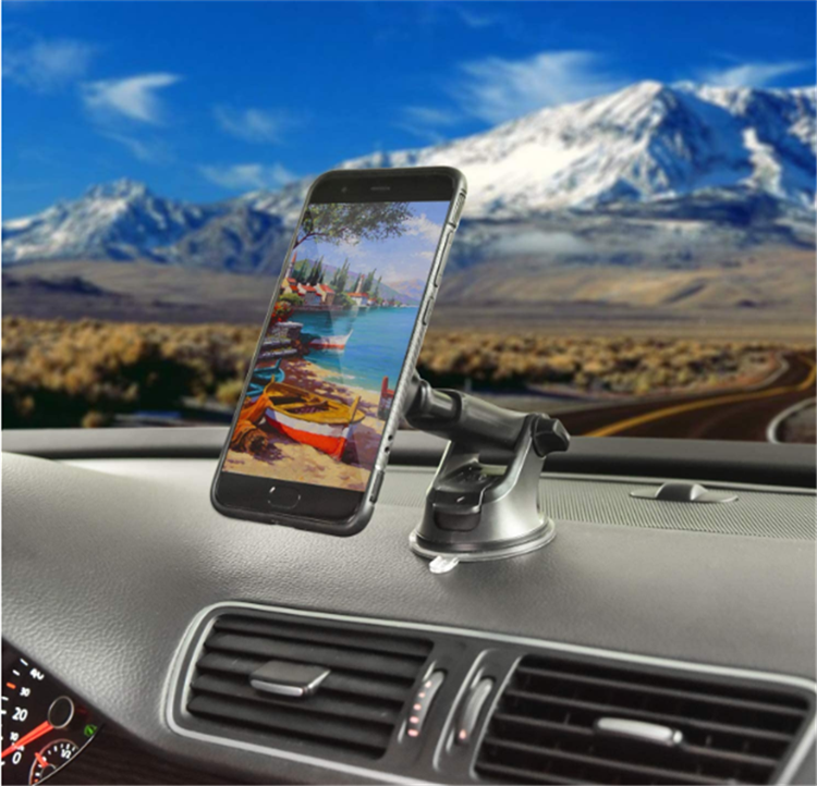 Car Phone Mount Easy Clamp, Ultimate Hands-Free Phone Holder for Car Dashboard Air Vent Windshield, Super Suction Cup