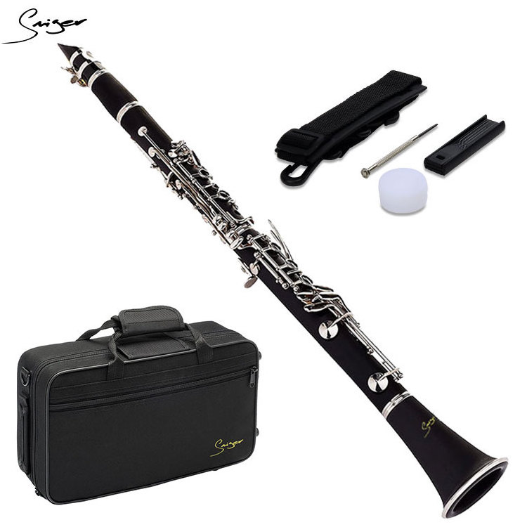 Best Selling Bb Clarinet With C Key Ebony Body And Silver-plated Buttons For Concert Performance