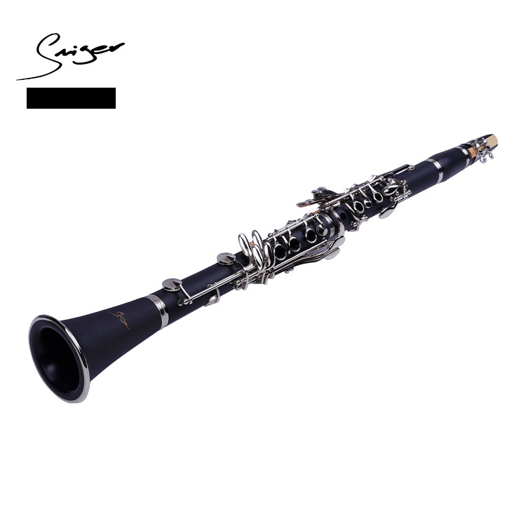 Best Selling Bb Clarinet With C Key Ebony Body And Silver-plated Buttons For Concert Performance