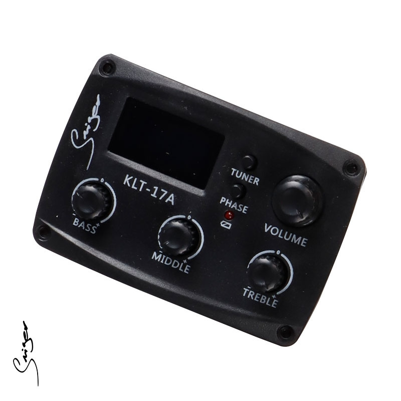 Wholesale musical instruments accessories 3 Band LCD SREEN Guitar Tuner Equalizer pickup treble