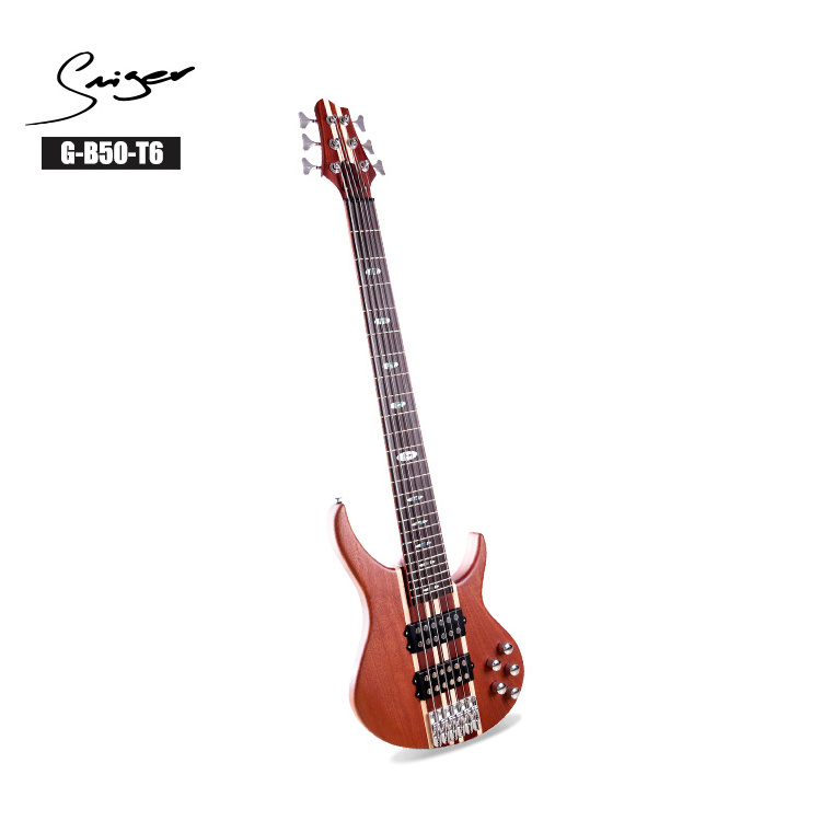 wholesale G-B50-T6 high quality Solid Sapele+solid maple electric bass Siamese guitar for sale