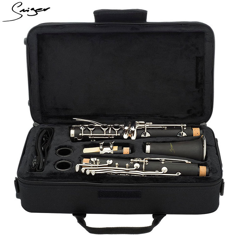 Best Selling Bb Clarinet With C Key Ebony Body And Silver-plated Buttons For Concert Performance