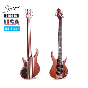 6 string High quality OEM logo bass guitar with electric bass case