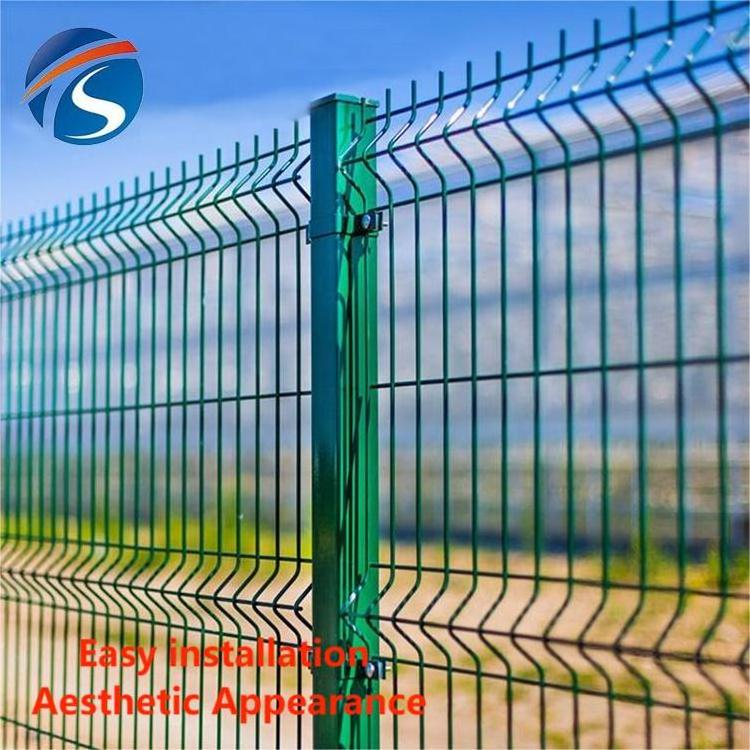 Decorative metal fencing panels trellis steel galvanized fencing 3d curved  wire mesh  PVC coated fencing