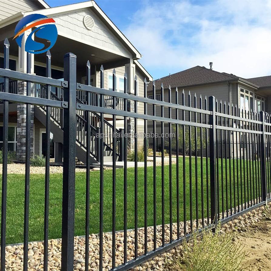 high security anti climbing new design galvanized welded wire mesh fence panels tube with spear top tubular steel fencing