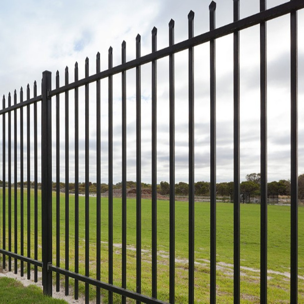 Fencing panels steel palisade matting fence design gate posts galvanized metal steel fence poles