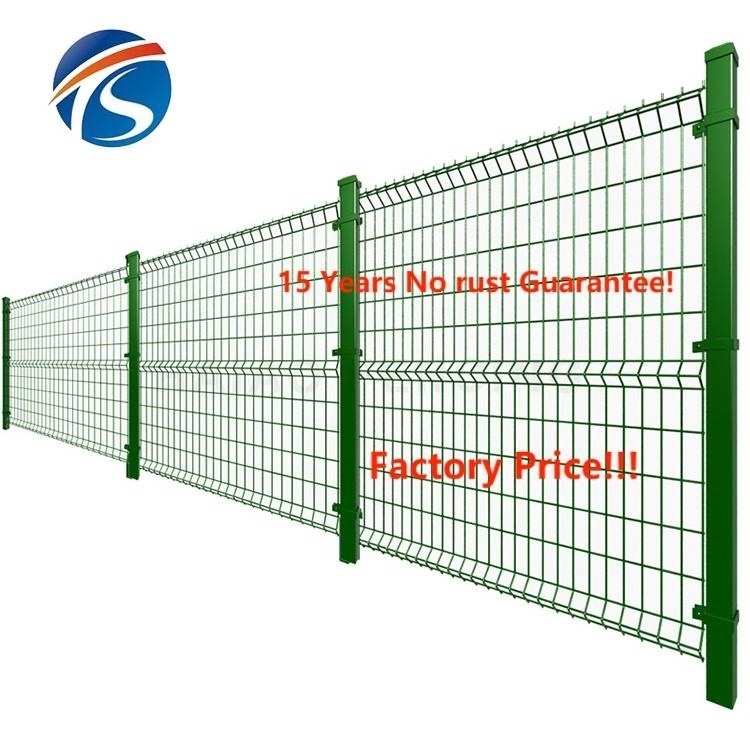 Decorative metal fencing panels trellis steel galvanized fencing 3d curved  wire mesh  PVC coated fencing