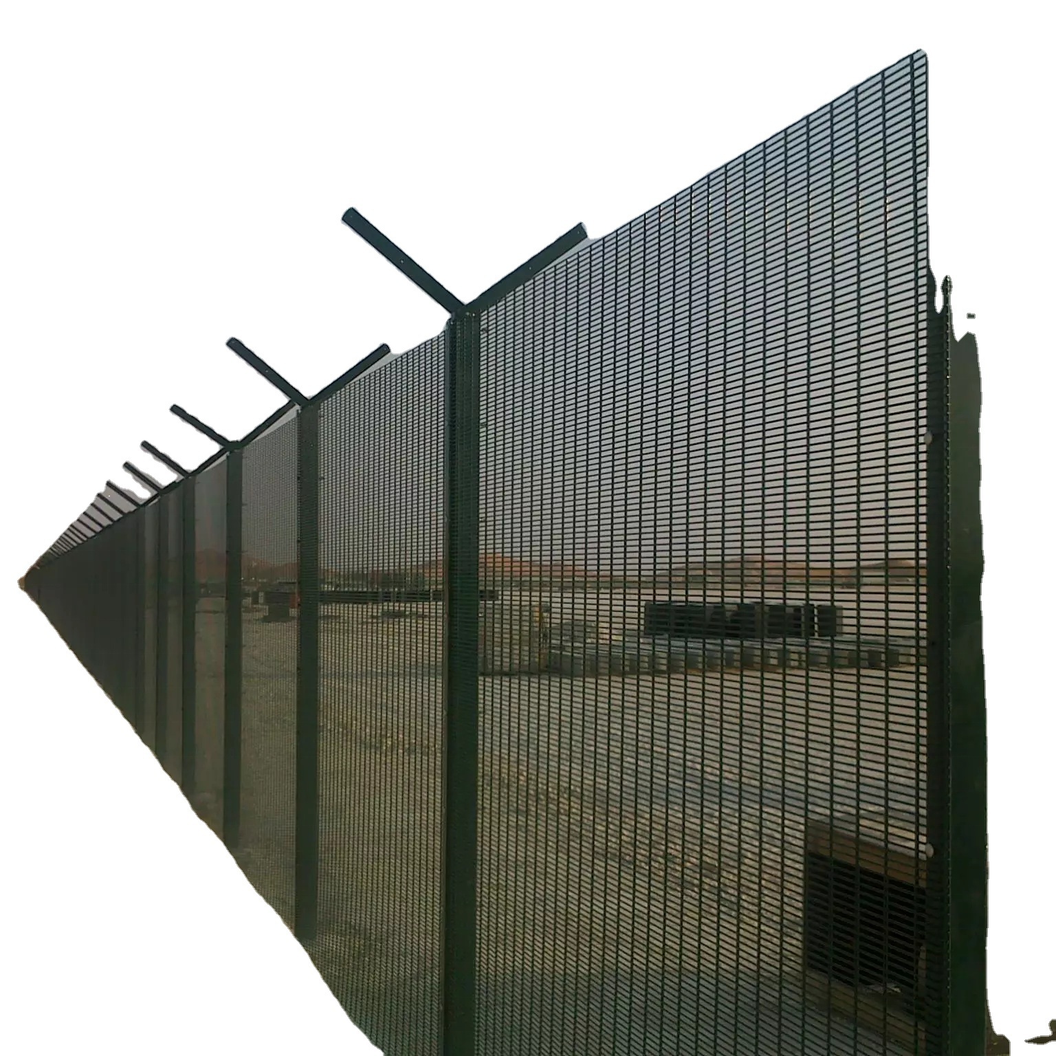 358Powder Coated border fence gate mesh 358 curved 358 Anti Climb fence Airport Clearview 358 high security fence 358 dense mesh