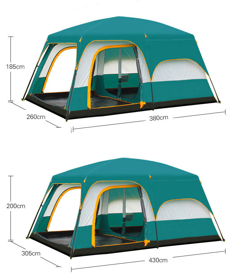 APZ073-2 Customized wholesale 8-10 people outside family luxury  half pack camping outdoor tent