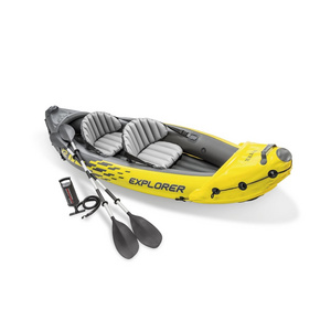 Intex 68307 Inflatable K2 Canoe Thickened Pontoon Boat for Lakes & Rivers Inflatable Kayak