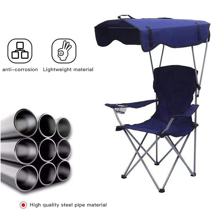 APC046 Silla Plegable Custom New Lightweight  Folding  Outdoor Portable Aluminum Sea Beach Camping Chair With Canopy