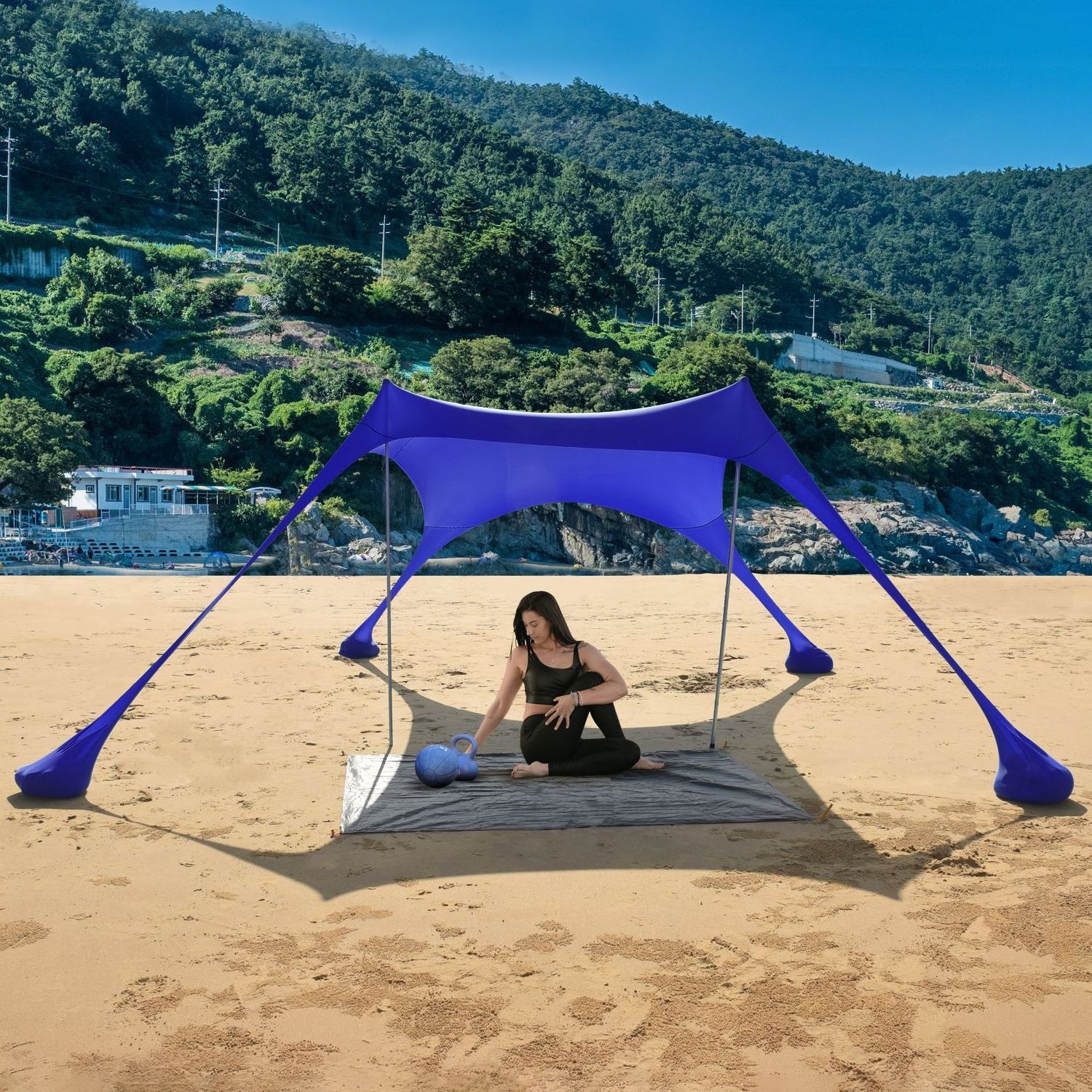 Shade Tent Portable Windproof Sun Shade Beach Outdoor Camping Waterproof Custom Beach Canopy Shade Tent