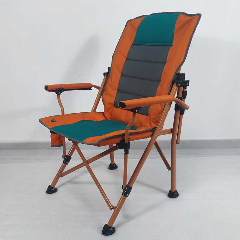 Custom Liegestuhl Chaise De Durable Cushion Heated Adjustable Backrest Winter Outdoor Folding Fishing Camping Beach Chairs