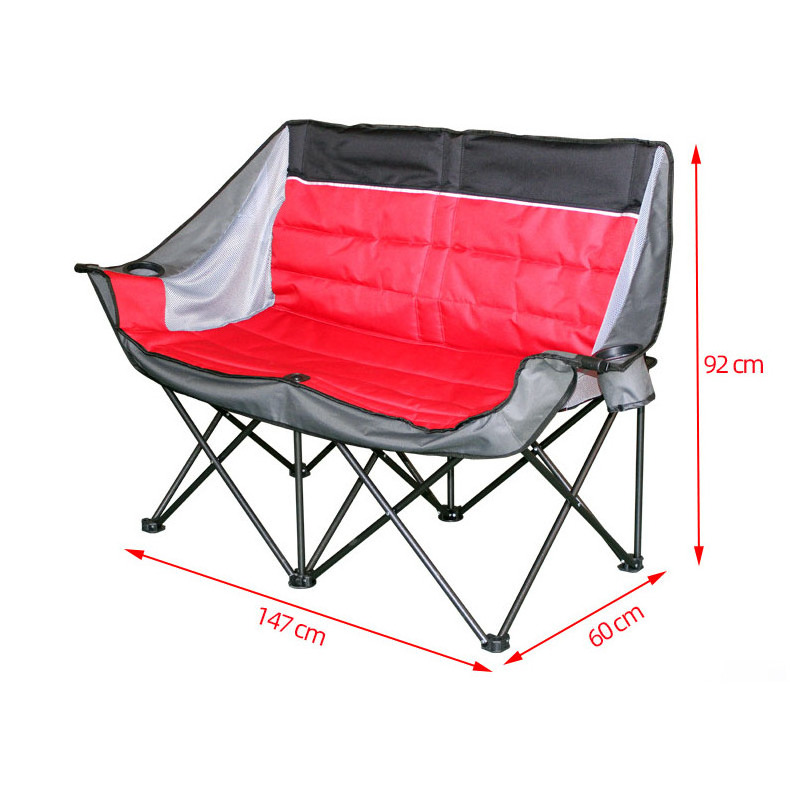 Factory Double Seated Portable Foldable Outdoor Furniture Leisure Luxury Lazy Lounge Folding Camp Garden Beach Chairs