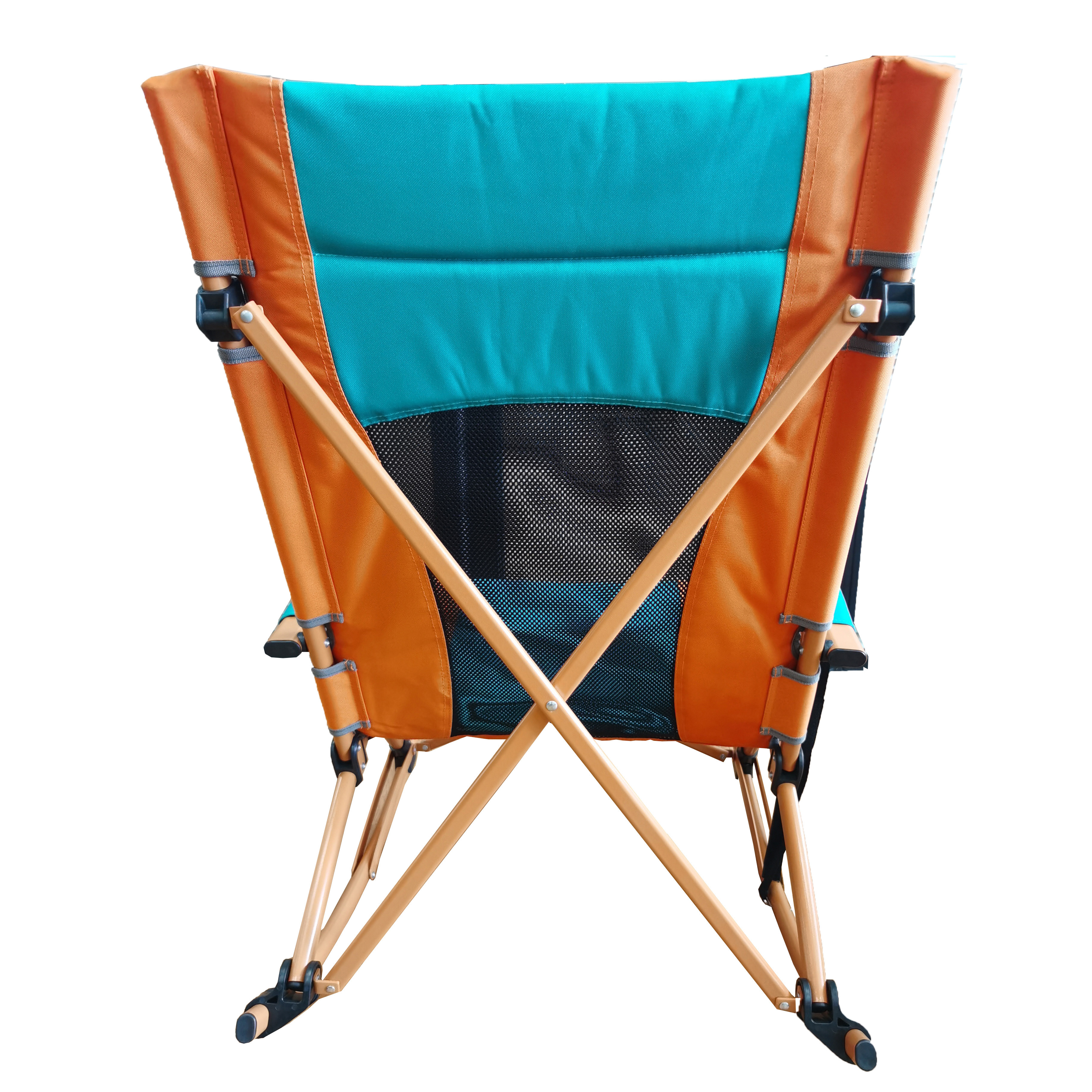 Wholesale Sezlong Kamp Sandalyesi Portable Relax arm Foldable Lounge Rocking Outdoor Folding Camping Garden Beach Rocking Chair