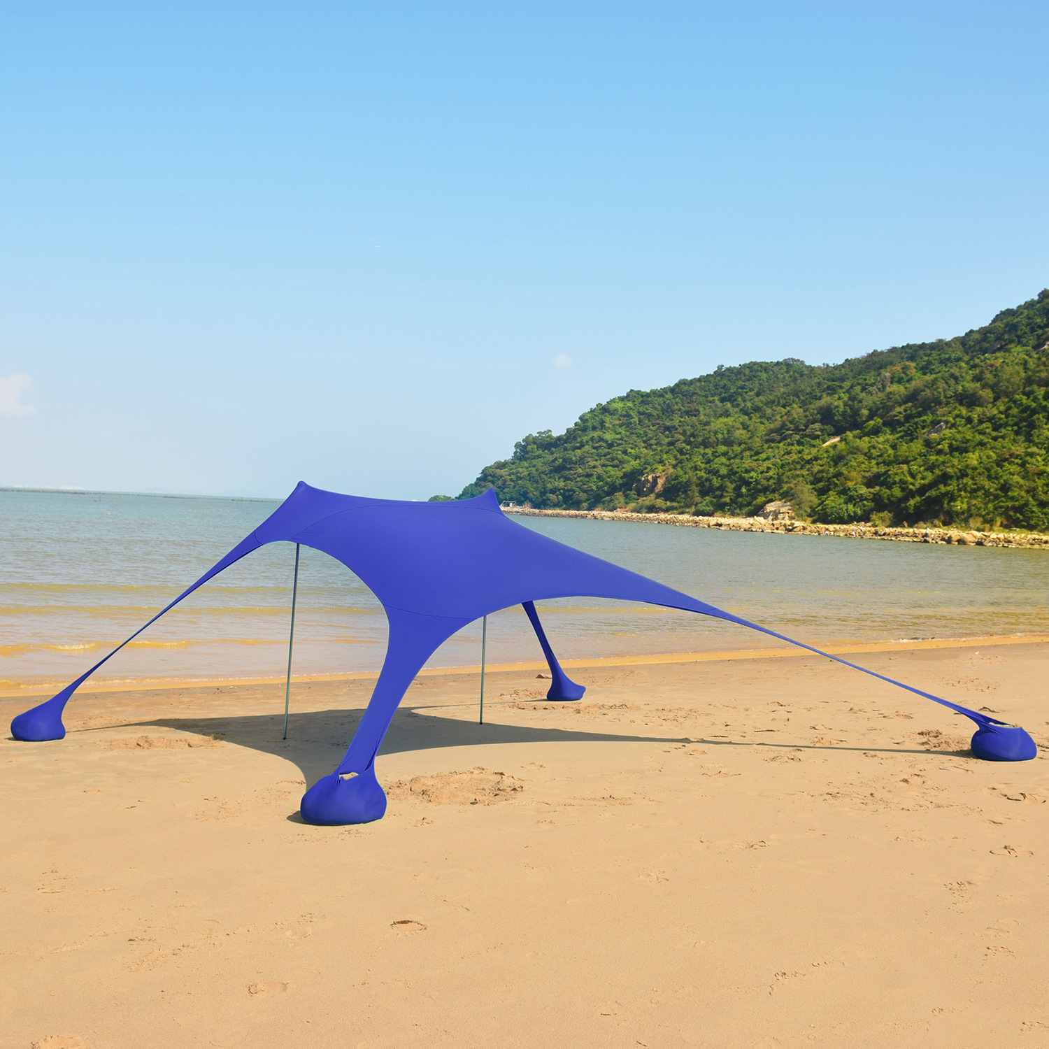 Shade Tent Portable Windproof Sun Shade Beach Outdoor Camping Waterproof Custom Beach Canopy Shade Tent