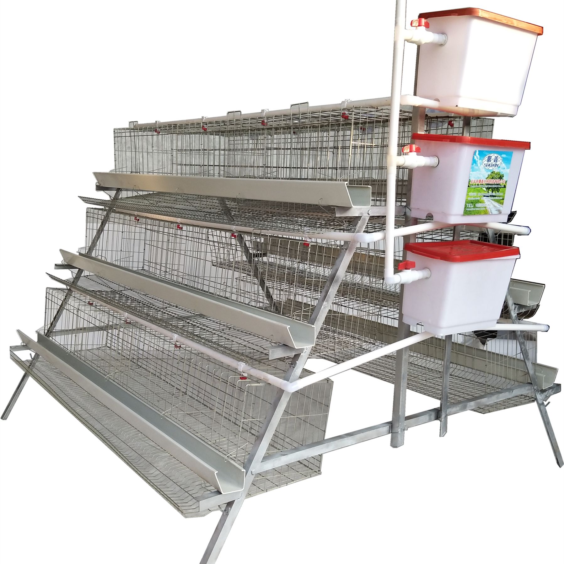 Hot Sale Galvanized Automatic A Type 3/4 tiers Chicken Cages Layer For Poultry Cage