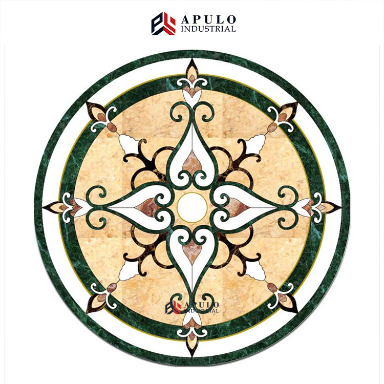 Round floor roman marble water-jet medallion tile lowes marbl mosaic ground floor patterns