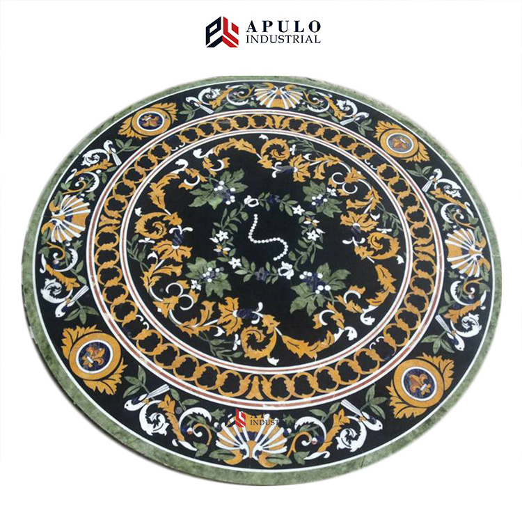 Round floor roman marble water-jet medallion tile lowes marbl mosaic ground floor patterns