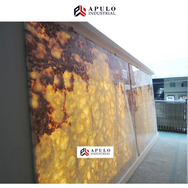 Natural polished decorative backlit thin translucent backlist led illuminating onyx panel stone lighted onyx wall slab